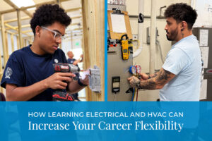 Two men working and learning hvac/r technology