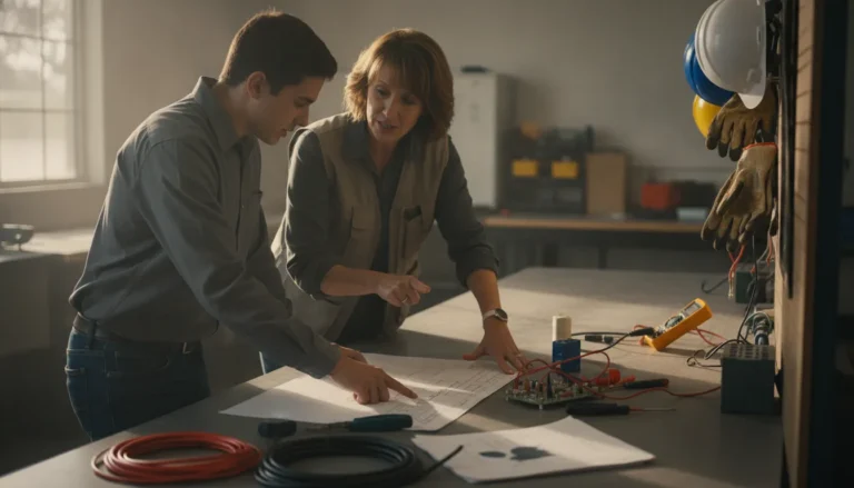 Student and instructor comparing trade training options in a hands-on lab